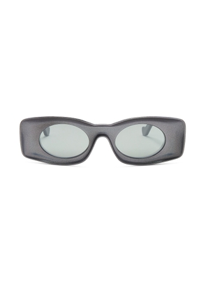 Loewe Rectangular Sunglasses in Black & Blue Mirror - Grey. Size all.