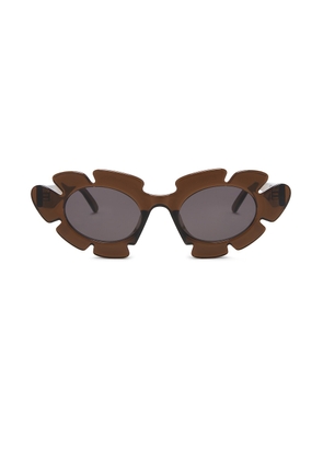 Loewe Round Sunglasses in Light Brown & Smoke - Brown. Size all.