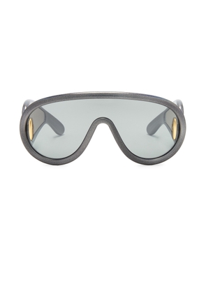 Loewe Shield Sunglasses in Black & Blue Mirror - Grey. Size all.