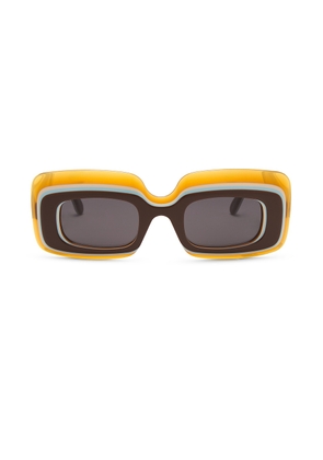 Loewe Rectangular Sunglasses in Light Brown & Smoke - Brown. Size all.