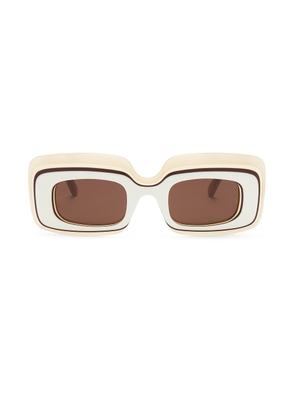 Loewe Rectangular Sunglasses in Ivory & Brown - Ivory. Size all.