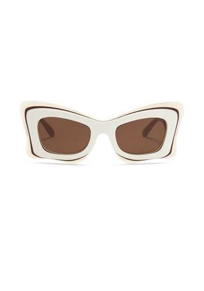 Loewe Square Sunglasses in Ivory & Brown - Ivory. Size all.