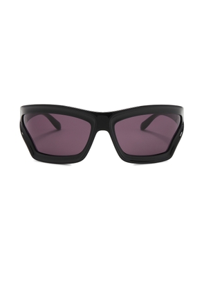 Loewe Paula's Ibiza Sunglasses in Shiny Black & Smoke - Black. Size all.