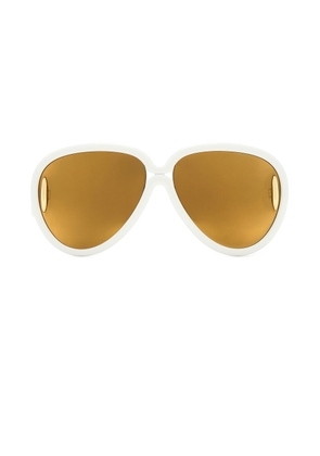 Loewe Paula's Ibiza Sunglasses in Ivory & Brown Mirror - White. Size all.
