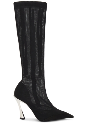 Mugler Knee High Boot in Black - Black. Size 36 (also in 36.5, 37, 37.5, 38, 38.5, 41).