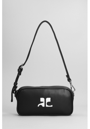 Courrèges Baguette Camera Cuir Shoulder Bag In Black Leather