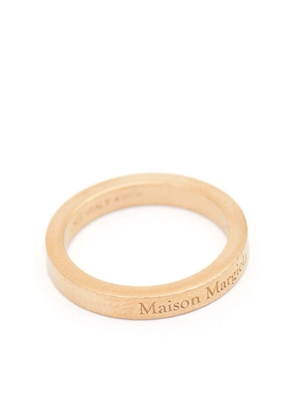 Maison Margiela Gold-Colored Ring With Logo Lettering Engraving In Silver Woman