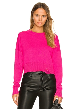 Central Park West Stevie Crewneck Sweater in Fuchsia. Size M, S, XS.