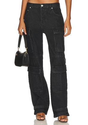GRLFRND Lex Cargo Jean in Black. Size 23, 25, 27, 32.
