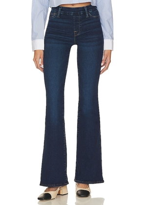 Good American Power Stretch Pull On Flare Jeans in Blue. Size XS.