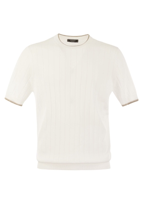 Peserico T-Shirt In Pure Cotton Crépe Yarn