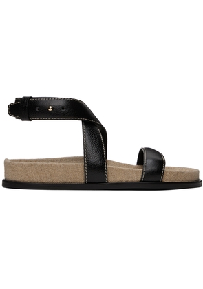 TOTEME Black 'The Leather Chunky' Sandals
