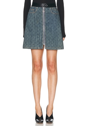 FWRD Renew Louis Vuitton Denim Zip Monogram Skirt in Blue. Size .