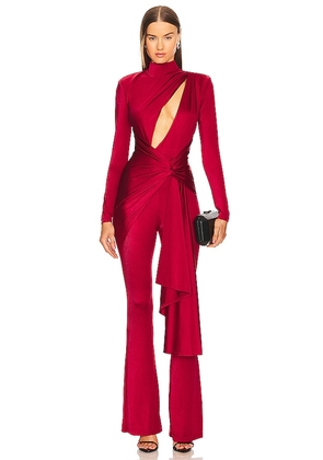 Michael Costello x REVOLVE Monroe Jumpsuit in Red. Size S.