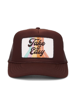 Friday Feelin Take It Easy Hat in Brown.