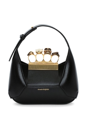 Alexander McQueen Jewelled Hobo leather mini bag - Black
