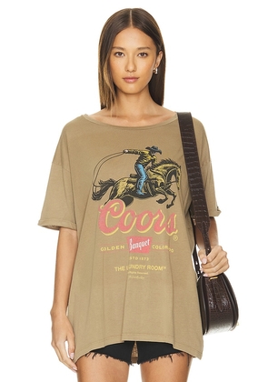 The Laundry Room Coors Roper Oversized Tee in Brown. Size M, S, XL, XS.