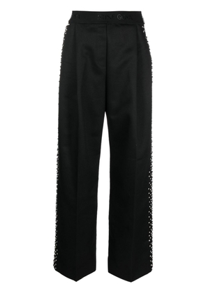 Stine Goya Ciara crystal-embellished wide-leg trousers - Black