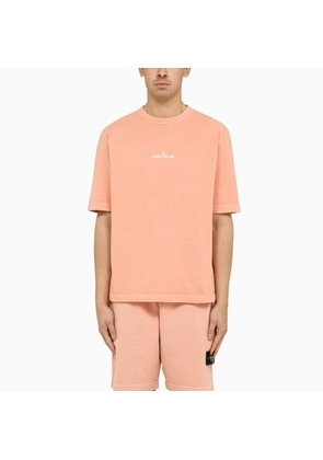 Stone Island Rust-Coloured Cotton T-Shirt With Logo