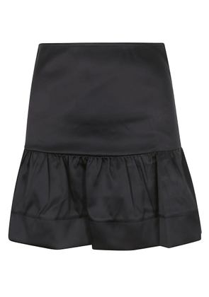 Ganni Double Satin Flounce Mini Skirt