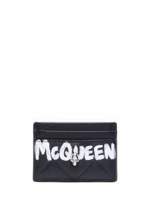 Alexander McQueen skull-embellishment quilted wallet - Black