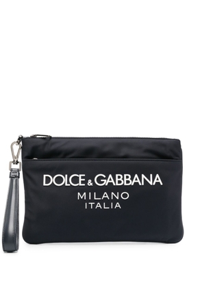 Dolce & Gabbana logo-appliqué clutch bag - Blue