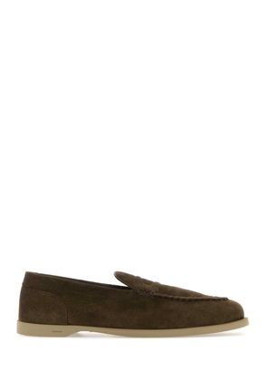 John Lobb Mud Suede Pace Loafers