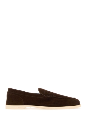 John Lobb Chocolate Suede Pace Loafers