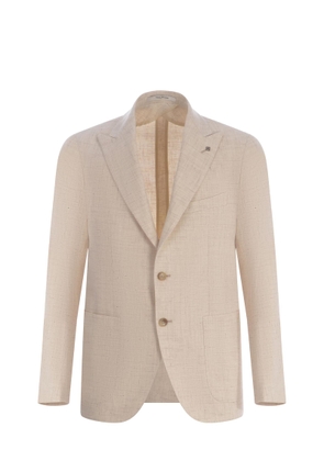 Single-Breasted Jacket Tagliatore In Linen And Cotton