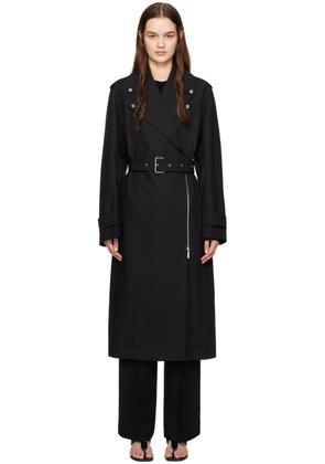 TOTEME Black Notched Lapel Trench Coat