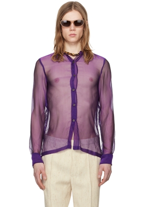 Dries Van Noten Purple Sheer Shirt
