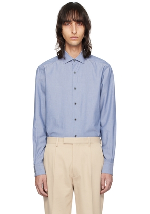 ZEGNA Blue Buttoned Long Sleeve Shirt