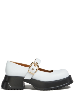 Marni buckle-fastening leather loafers - White