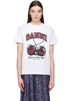 GANNI White Cherry T-Shirt