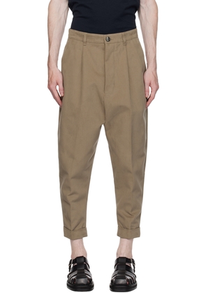 AMI Paris Taupe Carrot Oversized Trousers