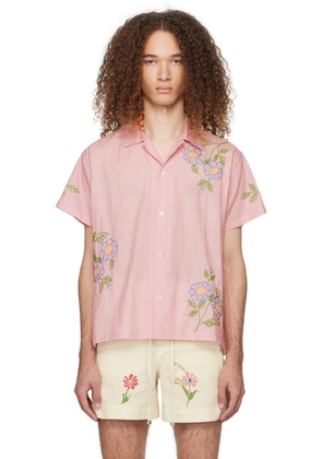 HARAGO Pink Embroidered Shirt