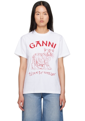 GANNI White Relaxed Future T-Shirt