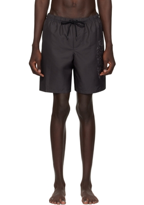 Versace Underwear Black Cartouche Swim Shorts
