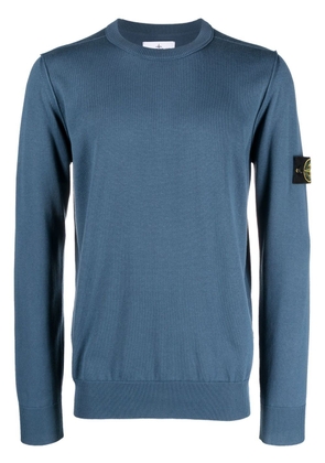 Stone Island logo-patch crew neck sweatshirt - Blue