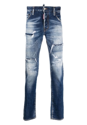 Dsquared2 distressed-effect logo-patch jeans - Blue
