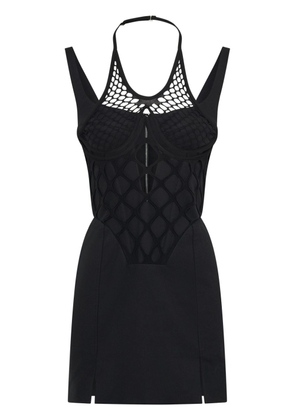 Dion Lee fishnet wire corset minidress - Black