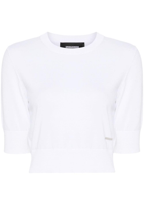 Dsquared2 cropped fine-knit top - White
