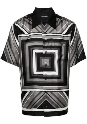 Dolce & Gabbana geometric-print silk shirt - Grey