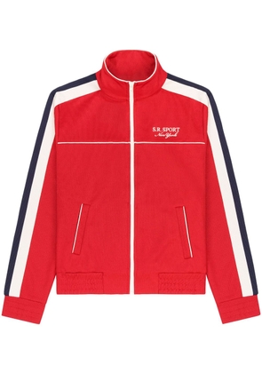 Sporty & Rich stripe-detail zip-up track jacket - Red