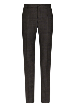 Dolce & Gabbana check-pattern wool tailored trousers - Brown