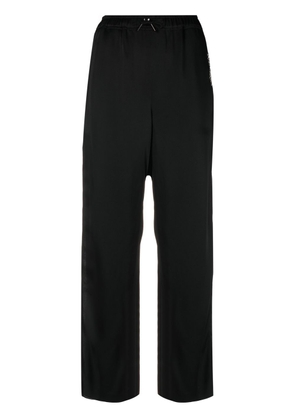 Saint Laurent logo-embroidered crop trousers - Black