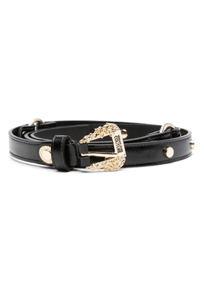 Versace Jeans Couture faux-leather logo-engraved belt - Black
