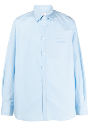 Valentino Garavani logo-embroidered cotton shirt - Blue