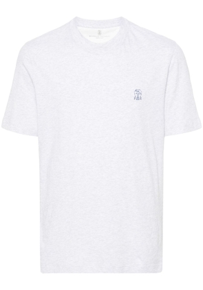 Brunello Cucinelli logo-print cotton T-shirt - Grey