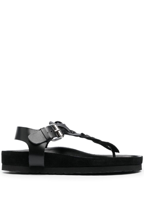 ISABEL MARANT braid-detail leather sandals - Black